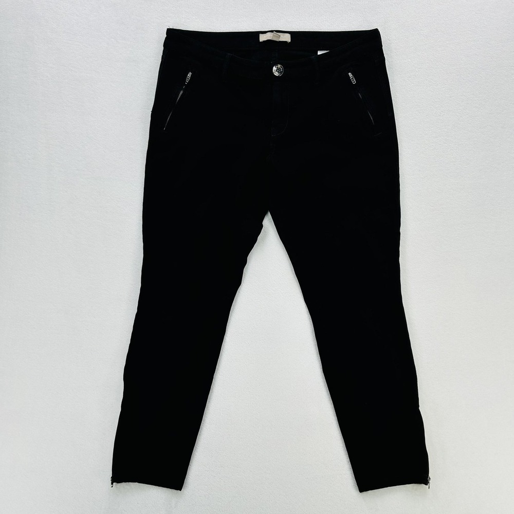 Banana Republic Pants Womens 6 Short Black Sloan Ankle Skinny Zip Stretch Twill